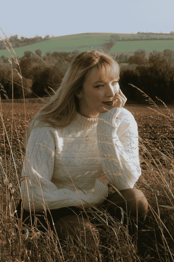 Lisa Murray in a field